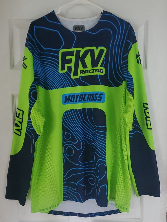 fkv Other - FKV Racing Motocross Jersey in Neon Green & Navy Blue